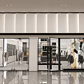 Modern Clothing Store Facade With Glass Doors And Fashionable Mannequins In Window