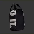 Black Nike Sports Equipment Bag With White Logo And Stripes