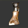 Unique Foot Shaped Terracotta Lamp Combination With Handle And Top Structure For Decorative Use