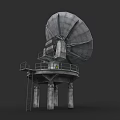 Military Weapon System With Large Parabolic Antenna And Tower Platform Structure