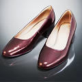 Burgundy Patent Leather Square Toe Block Heel Women's Elegant Stylish Formal Shoes