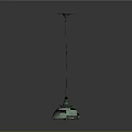 Two Elegant Hanging Chandeliers With Light Green Patterned Shades