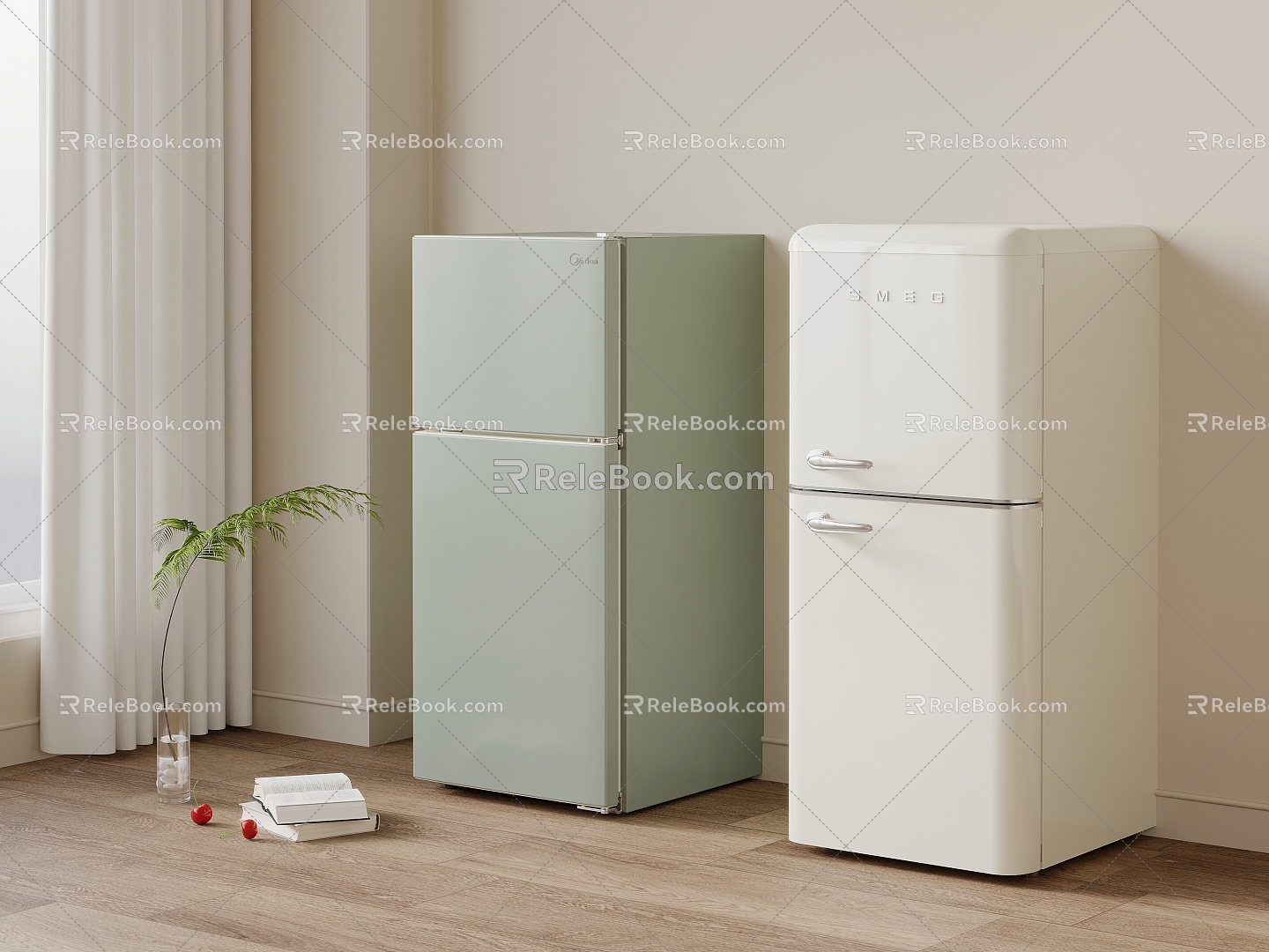 Mini refrigerator mini refrigerator single door refrigerator 3d model