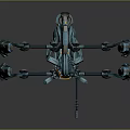 Futuristic Blue Mechanical Spider With Intricate Legs And Advanced Design Structure