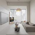 Modern Foyer Hallway With Light Brown Cabinets And Dark Door