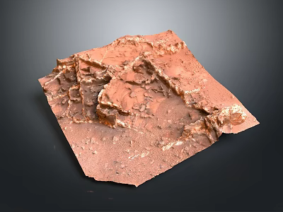 Reddish Brown Rough Textured Natural Rock Like Formation With Irregular Surface 3d model