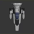 Futuristic Sci-Fi Spaceship With Silver Body Transparent Cockpit And Large Engine 3d model
