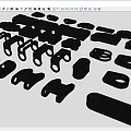 Hard surface mechanical parts combination of mechanical parts 3d model