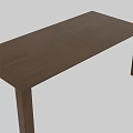 Simple Modern Brown Wooden Dining Table Set With Rectangular Top And Four Legs 3d model