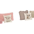 Cute Animal Print Pillows With Striped Polka Dot Patterns And Ruffled Edges