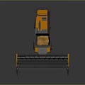 Orange And Gray Agricultural Combine Harvester With Large Cutting Platform And Machinery