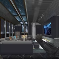 Modern Luxury KTV Interior With Starry Ceiling Large Screen Comfortable Sofa And Ambient Lighting 3d model