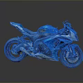 Blue Sport Motorcycle Featuring Sleek Design Aerodynamic Body And Black Seat