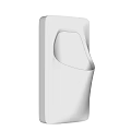 White Modern Urinal with Sleek Surface and Ceramic Construction Showcasing Front and Side Views 3d model