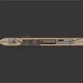 Classic Vintage Steamboat Model With American Flag Chimney And Tall Masts
