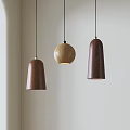 Modern Wooden Pendant Lights With Various Shapes Hanging On White Wall