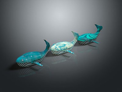 Modern Whale Cartoon Whale Mammal Marine Mammal 3d model