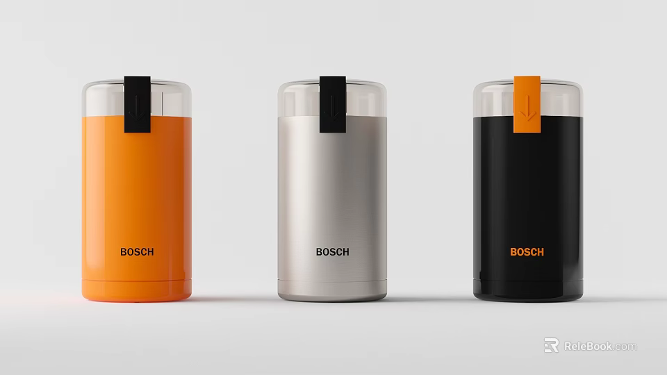 Modern Bosch Kitchen Appliances With Orange Silver Black Colors And Transparent Top Design 3d model 