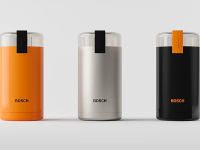 Modern Bosch Kitchen Appliances With Orange Silver Black Colors And Transparent Top Design 3d model