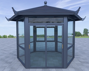 New Chinese pavilion aluminum pavilion 3d model