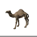 Decorative Light Brown Camel Figurine With Detailed Features On Gray Background 3d model