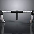 Bicycle Handlebar With White Wrapping Tape And Black End Components Design 3d model