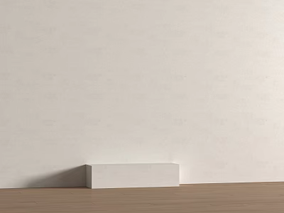 White Wall Paneling Design With Smooth Surface And Wooden Floor Base 3d model