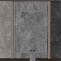 Natural Stone Texture Feature Wall With Wooden Columns And Decorative Sculptures In Interior Design