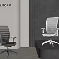 Poliform Modern Office Chairs With Mesh Backrest Black Seat And Metal Base Design