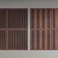 Decorative Metal Panels Featuring Various Perforated Patterns As Modern Interior Screens 3d model
