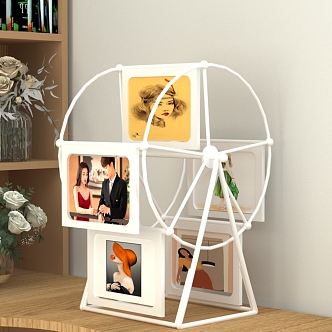 Photo album rotating photo album rack creative photo album rack 3d model