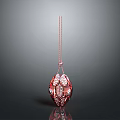 Red Shiny Decorative Hanging Ornament with Intricate Hollow Pattern for Home Interior Decoration