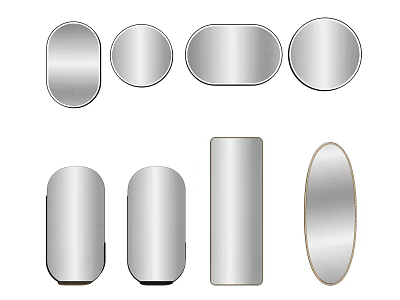 Modern Mirror Minimalist Mirror Combo 3d model