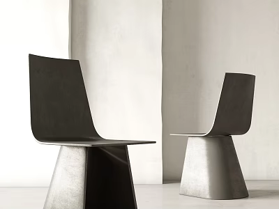 Modern Minimalist Single Chair With Geometric Base And Sleek Backrest Design 3d model