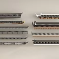 Various Styles Of Traditional Chinese Roof Components With Gray Black Brown Materials And Carved Designs