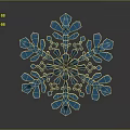 Blue Snowflake Glass Decorative Ornament With Exquisite Design For Home Festive Decor