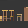 Modern Yellow Orange Console Cabinet And Side Cabinet With Table Chairs Bookshelf Home Furniture