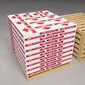 Multiple Stacked White Boxes With Red ULTRA Labels On Wooden Pallets