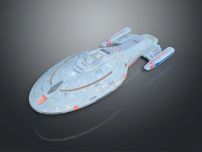 Futuristic Sci-Fi Spaceship 3D Model With Sleek Design And Detailed Exterior 3d model