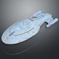 Futuristic Sci-Fi Spaceship 3D Model With Sleek Design And Detailed Exterior