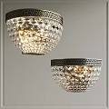 Elegant Crystal Wall Sconces With Ornate Frames And Warm Illuminated Light 3d model