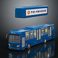 Blue City Bus With TCI VR 2022 Banner And Side Windows Design