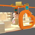 Orange Heart Shaped Display Shelves With Modern Retail Showcase Design And Shelving Units