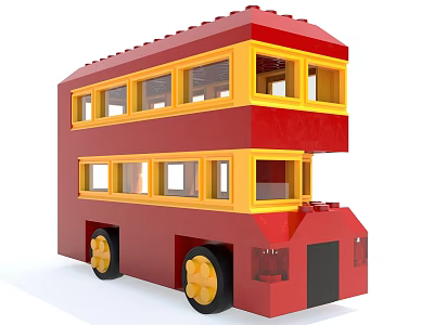 Style Toys Lego School Bus Toy Car Decoration Ornaments Jewelry Building Blocks 3d model
