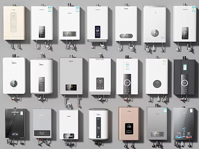 Diverse Range of Modern Household Electric Water Heaters With Various Styles And Colors 3d model