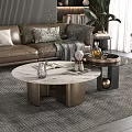 Tea table double sofa ornaments 3d model