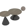 Functional Tables With Conical Base And Round Wooden Top In Various Sizes 3d model
