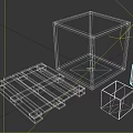 Wooden Crate Pallet and Small Storage Boxes with Natural Wood Texture