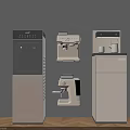 Modern Kitchen Appliances Featuring Standing And Wall Mounted Water Dispensers