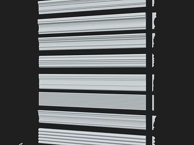 Various Decorative Molding Components With Different Patterns For Interior Design 3d model